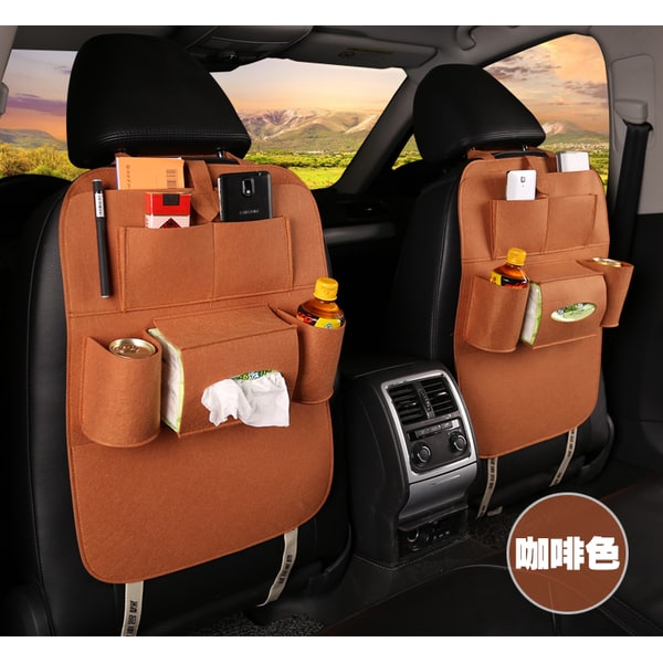 Car Backseat Organizer with Tissue and Bottle Holders Felt Auto Seat Storage Bag - Image 11