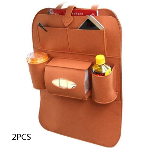 Car Backseat Organizer with Tissue and Bottle Holders Felt Auto Seat Storage Bag - Image 15