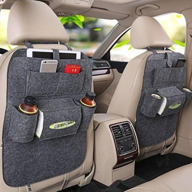 Car Backseat Organizer with Tissue and Bottle Holders Felt Auto Seat Storage Bag - Image 17