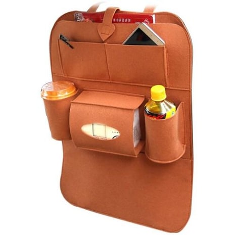 Car Backseat Organizer with Tissue and Bottle Holders Felt Auto Seat Storage Bag - Image 20