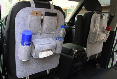 Car Backseat Organizer with Tissue and Bottle Holders Felt Auto Seat Storage Bag - Image 22