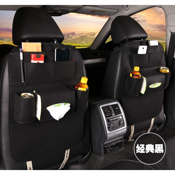 Car Backseat Organizer with Tissue and Bottle Holders Felt Auto Seat Storage Bag - Image 26