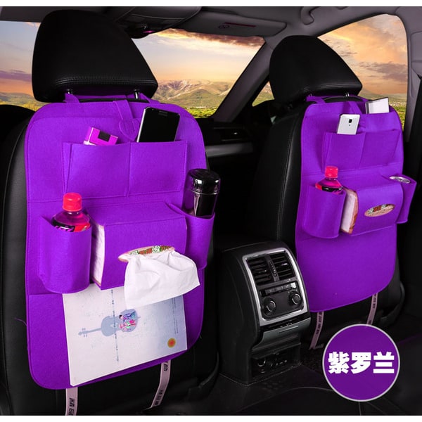 Car Backseat Organizer with Tissue and Bottle Holders Felt Auto Seat Storage Bag - Image 29