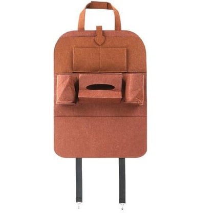 Car Backseat Organizer with Tissue and Bottle Holders Felt Auto Seat Storage Bag - Image 6