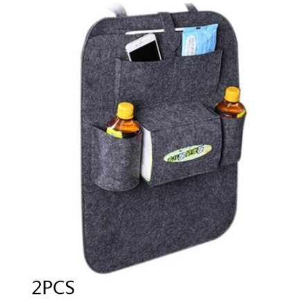 Car Backseat Organizer with Tissue and Bottle Holders Felt Auto Seat Storage Bag - Image 8