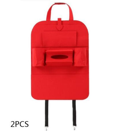 Car Backseat Organizer with Tissue and Bottle Holders Felt Auto Seat Storage Bag - Image 9