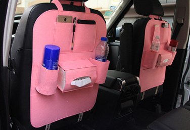 Car Backseat Organizer with Tissue Box Holder and Bottle Pockets Felt Auto Seat Storage - Image 10