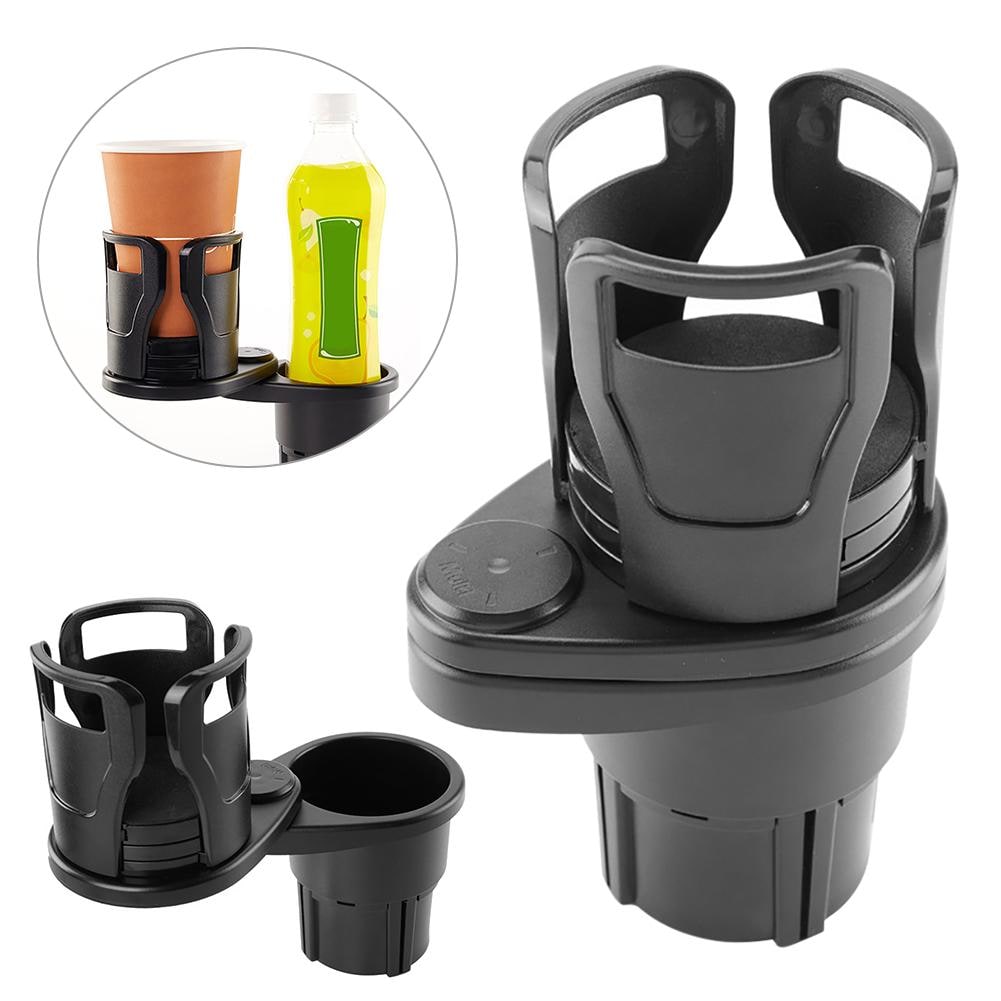 Car Cup Holder Expander with Rotating Adjustable Arms and Console Organizer Insert - Image 1