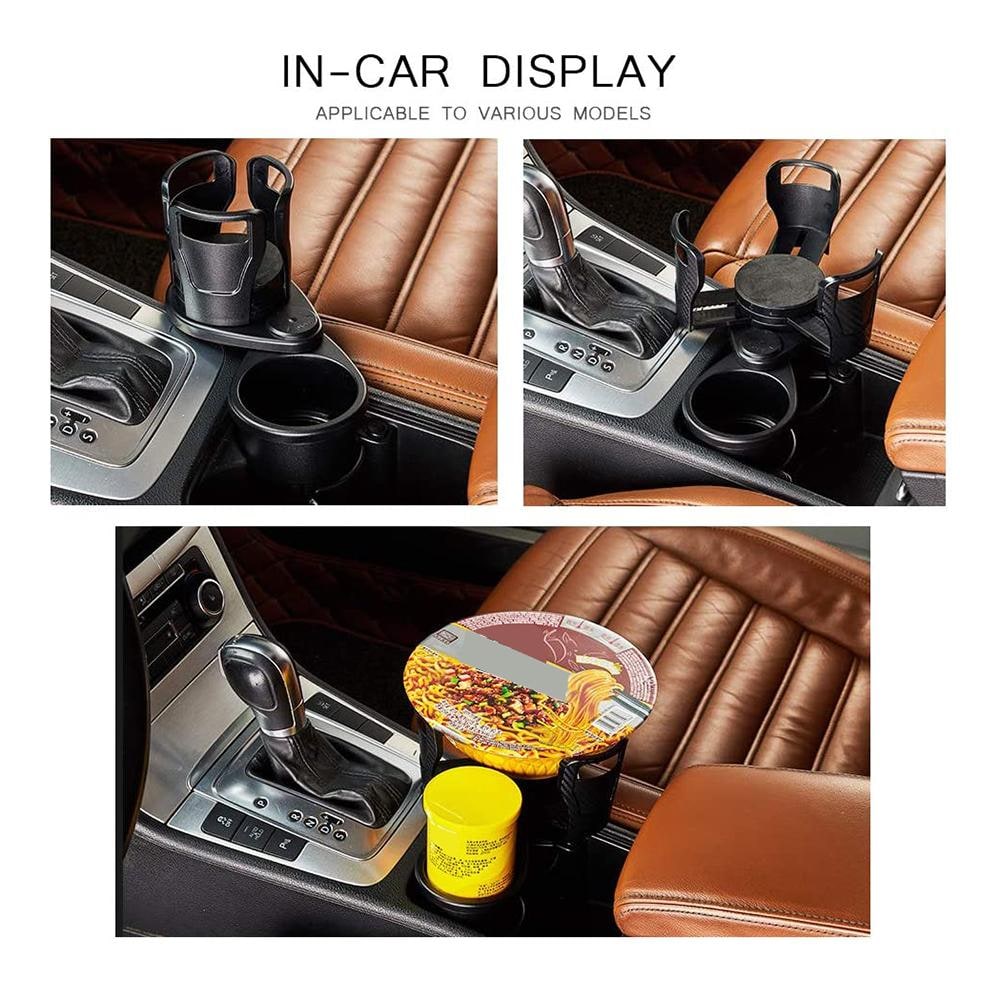 Car Cup Holder Expander with Rotating Adjustable Arms and Console Organizer Insert - Image 5