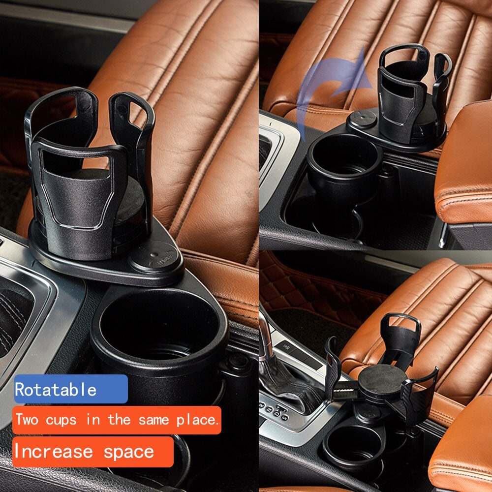 Car Cup Holder Expander with Rotating Adjustable Arms and Console Organizer Insert - Image 6