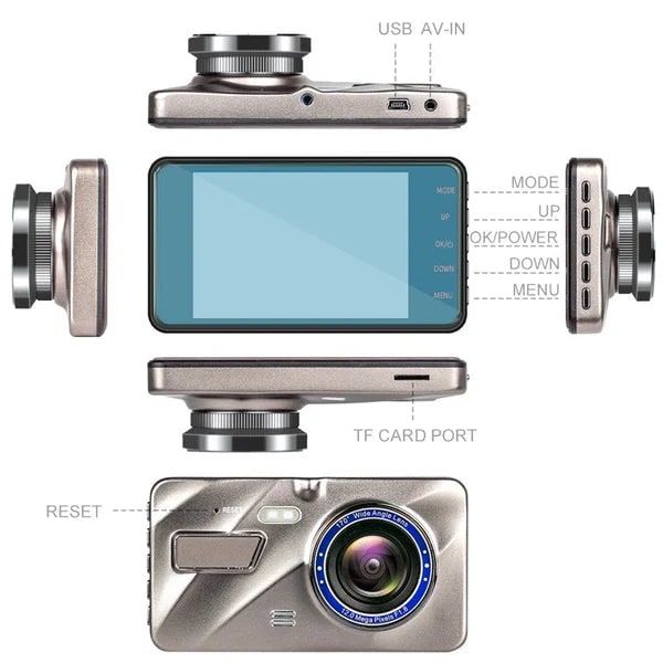 Car Dashboard Camera with Rear for Wireless Dashcam with Night Vision and 4-Inch Touch Screen - Image 2