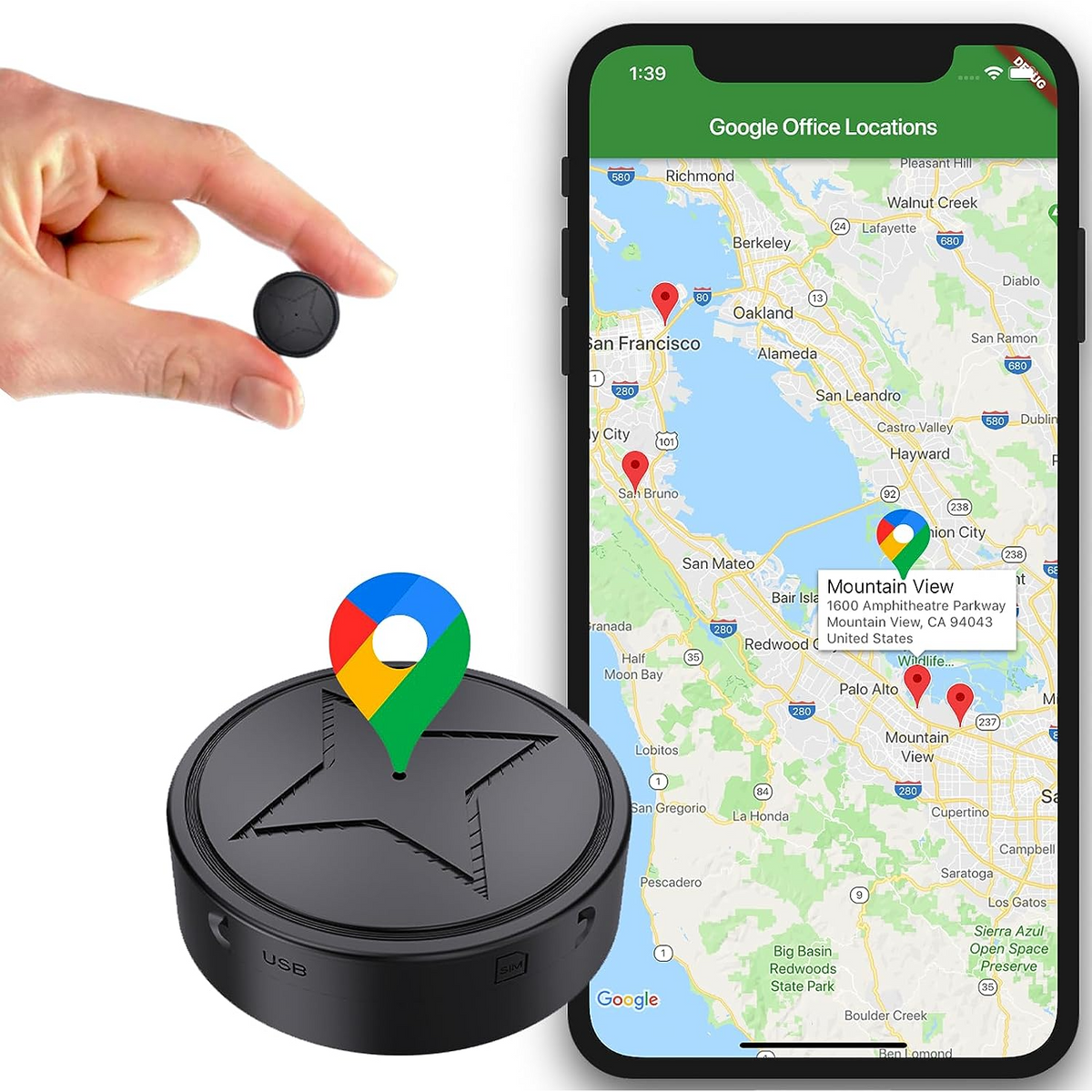 Car GPS Tracker Mini Portable with Magnetic Mount and Live Location Tracking - Image 1