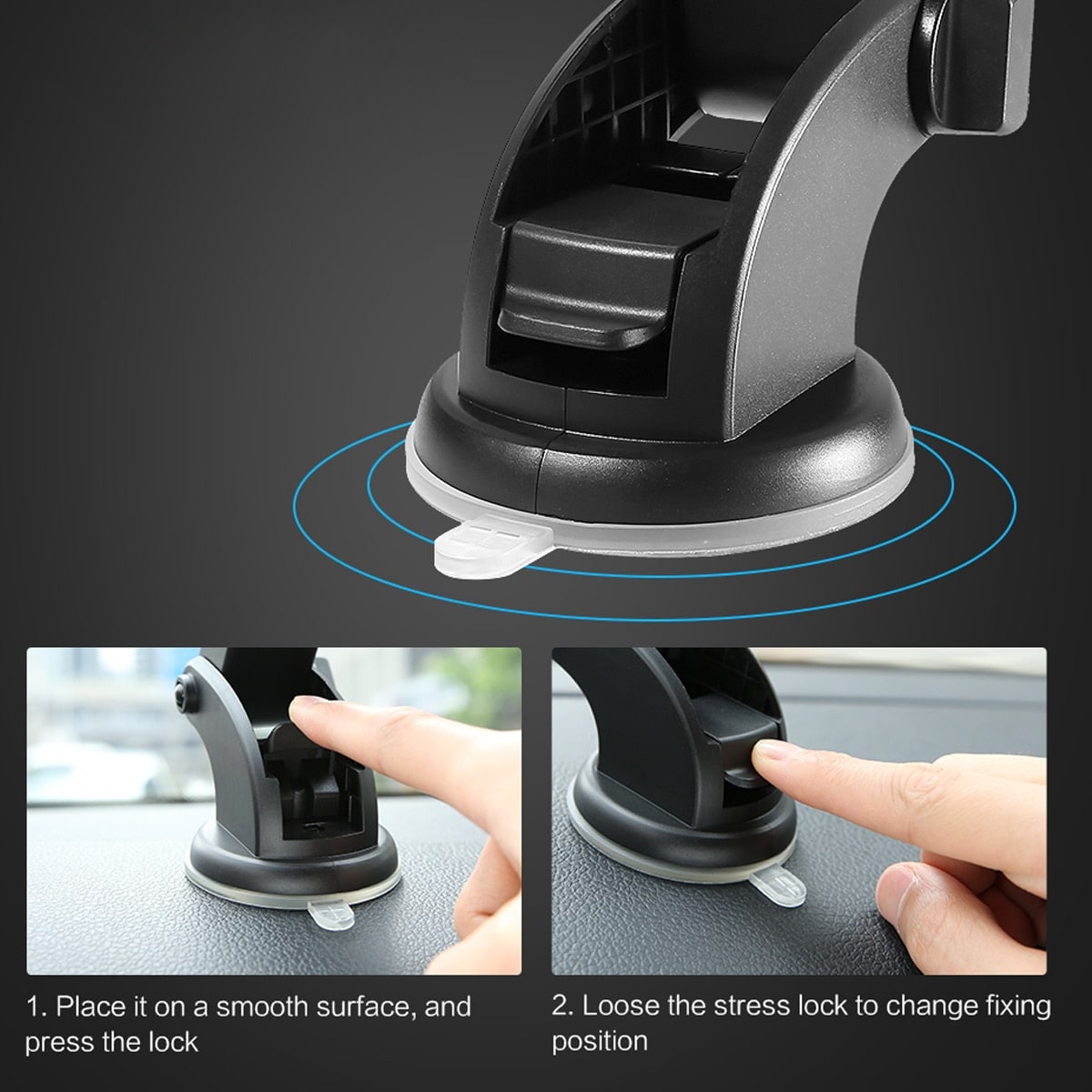 Car Phone Stand Holder with Adjustable Telescopic Arm and Suction Cup Mount - Image 11