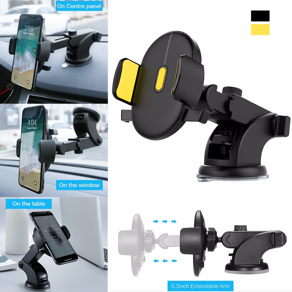 Car Phone Stand Holder with Adjustable Telescopic Arm and Suction Cup Mount - Image 7