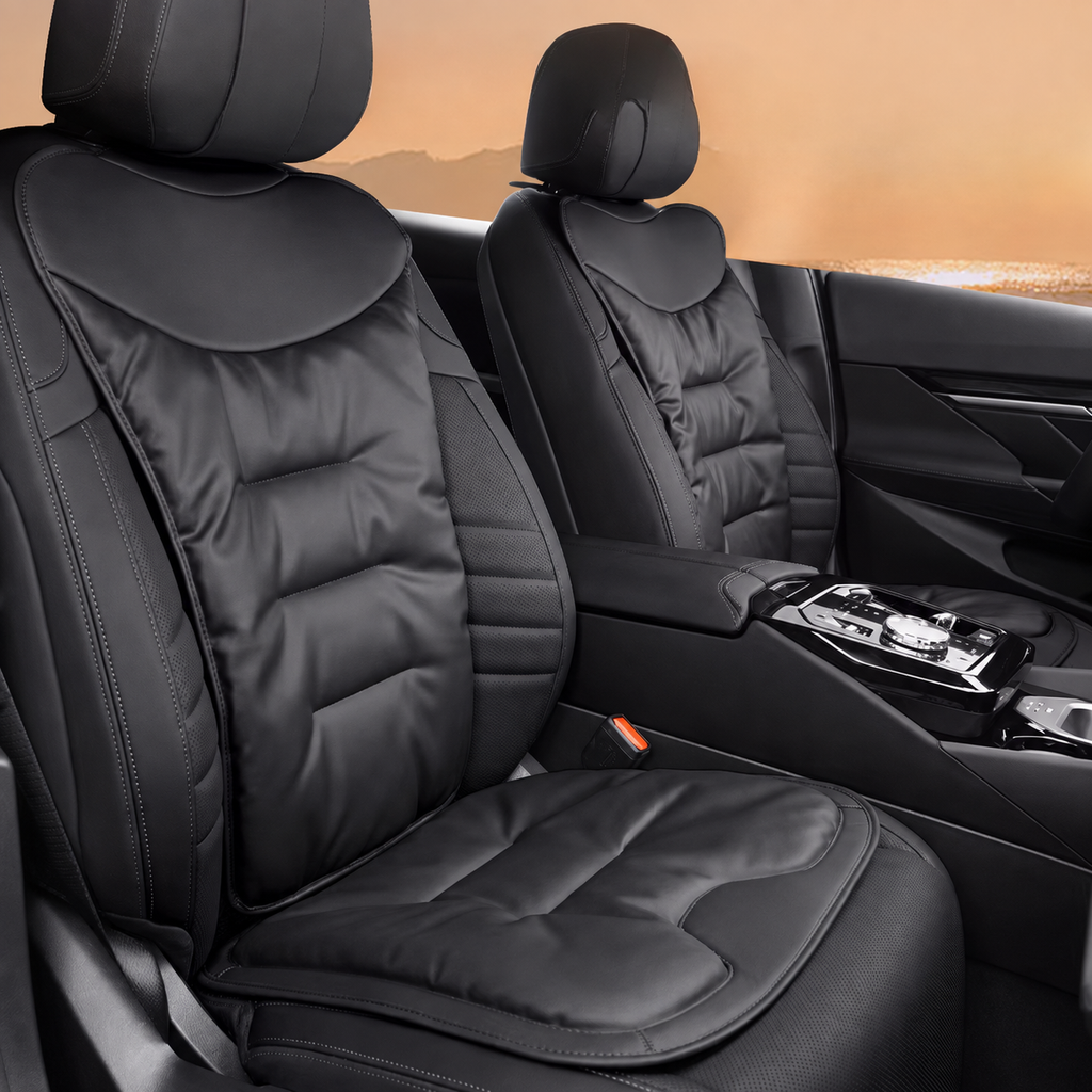 Car Seat Cushion with Lumbar Support and Ergonomic Back Padded Faux Leather - Image 2