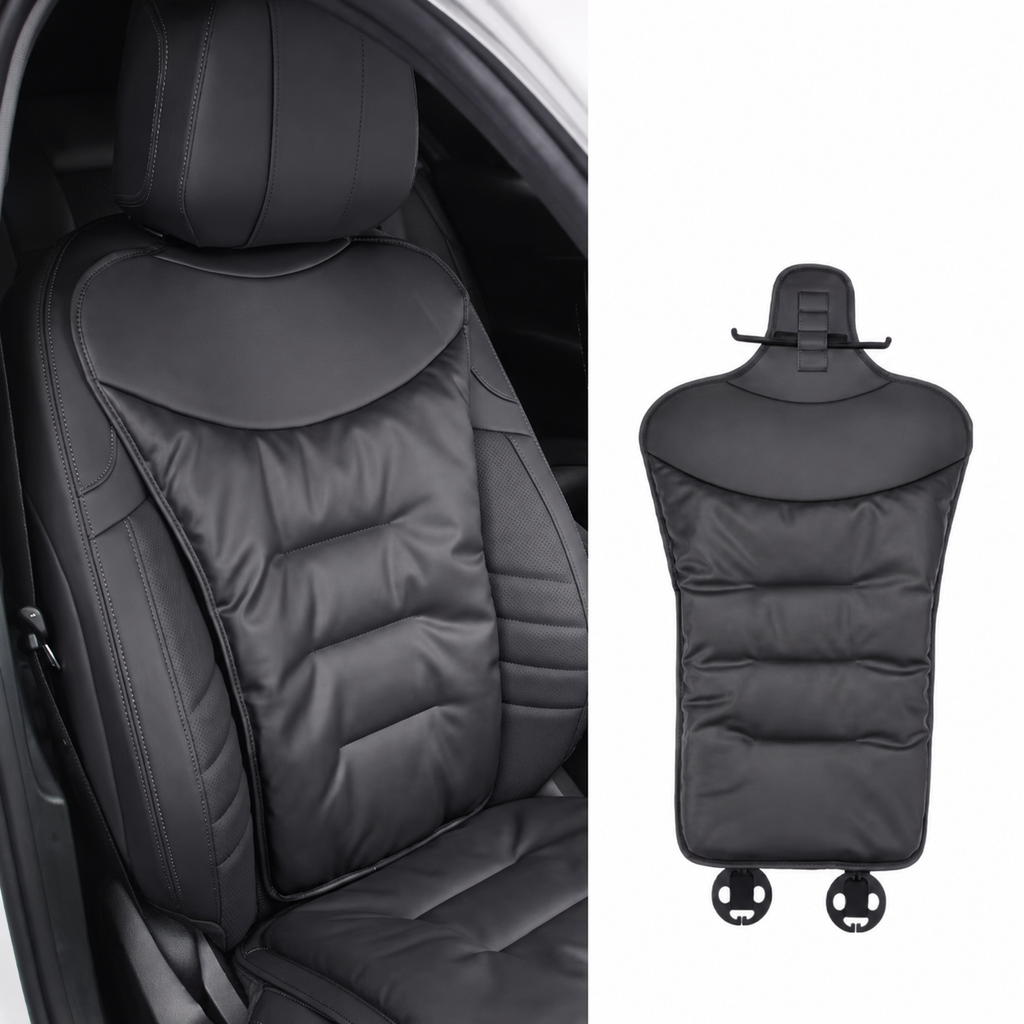 Car Seat Cushion with Lumbar Support and Ergonomic Back Padded Faux Leather - Image 3