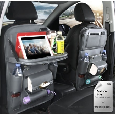 Car Seat Organizer and Crevice Filler with Fold-Down Tray and Storage Pockets - Image 12