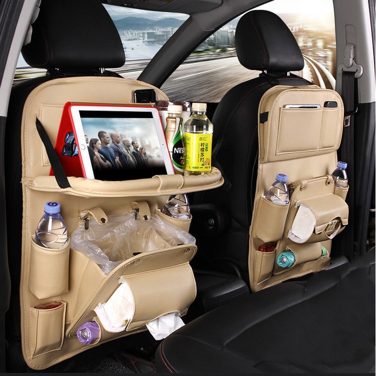 Car Seat Organizer and Crevice Filler with Fold-Down Tray and Storage Pockets - Image 14