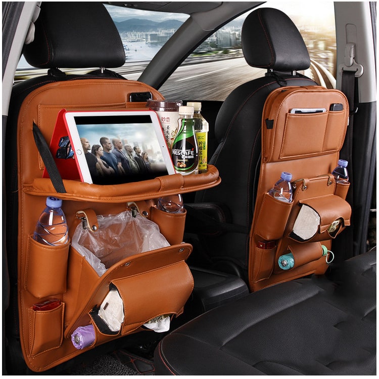 Car Seat Organizer and Crevice Filler with Fold-Down Tray and Storage Pockets - Image 17