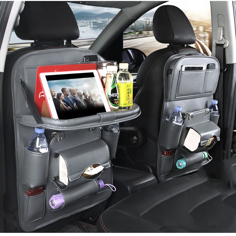 Car Seat Organizer and Crevice Filler with Fold-Down Tray and Storage Pockets - Image 21