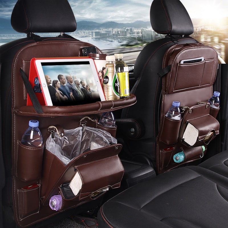 Car Seat Organizer and Crevice Filler with Fold-Down Tray and Storage Pockets - Image 25