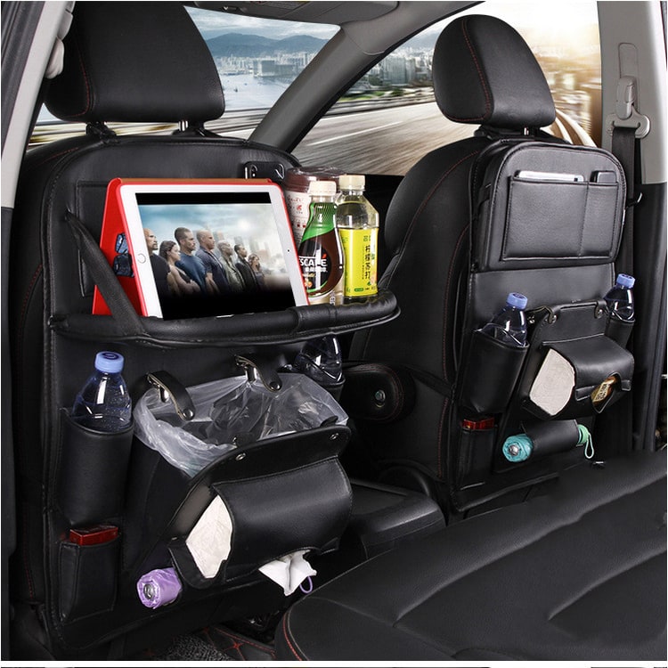 Car Seat Organizer and Crevice Filler with Fold-Down Tray and Storage Pockets - Image 26