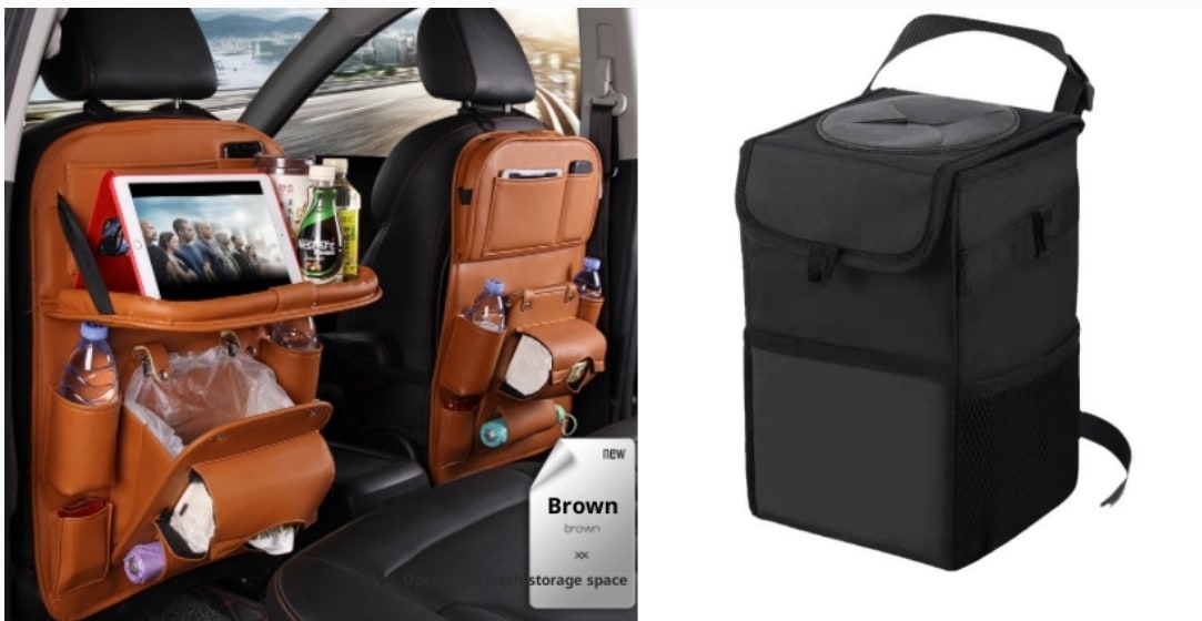 Car Seat Organizer and Crevice Filler with Fold-Down Tray and Storage Pockets - Image 27