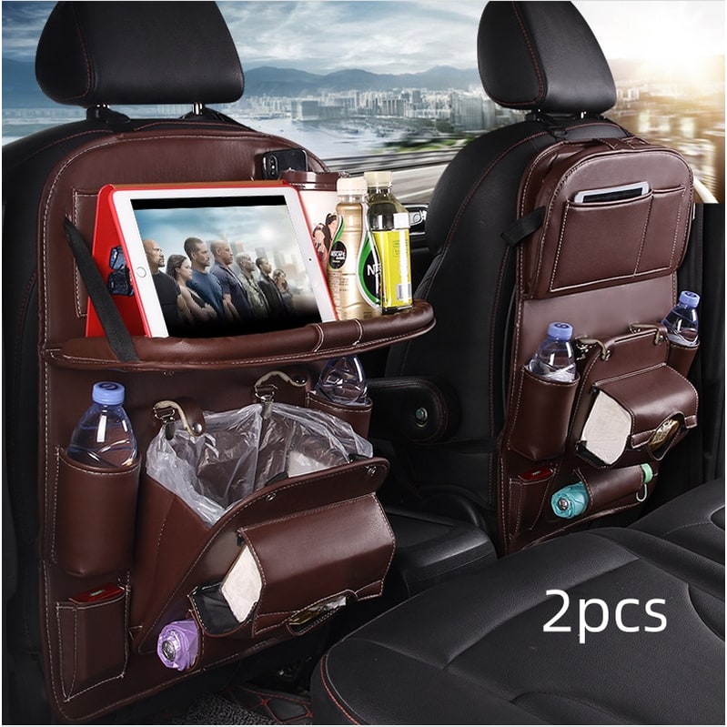 Car Seat Organizer and Crevice Filler with Fold-Down Tray and Storage Pockets - Image 4