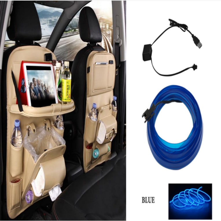 Car Seat Organizer and Crevice Filler with Fold-Down Tray and Storage Pockets - Image 5