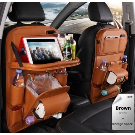 Car Seat Organizer and Crevice Filler with Fold-Down Tray and Storage Pockets - Image 6