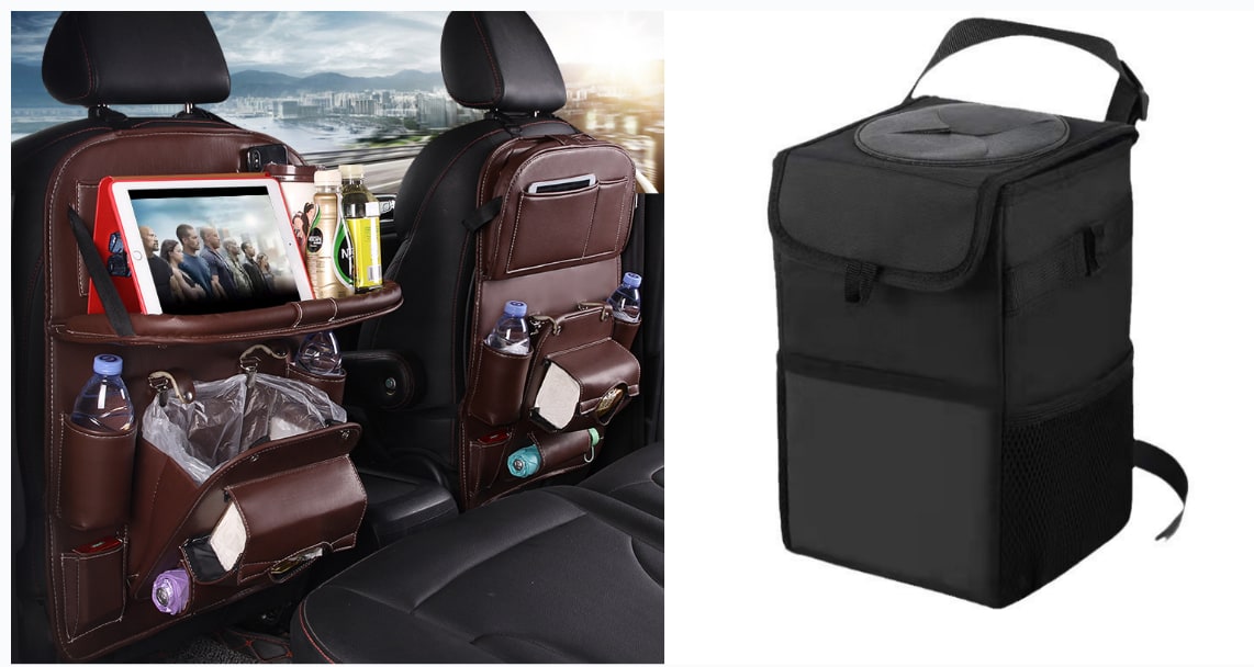 Car Seat Organizer and Crevice Filler with Fold-Down Tray and Storage Pockets - Image 9