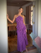 Maeve Orielle. – Women’s Ruffled Halter Maxi Dress for Formal Events