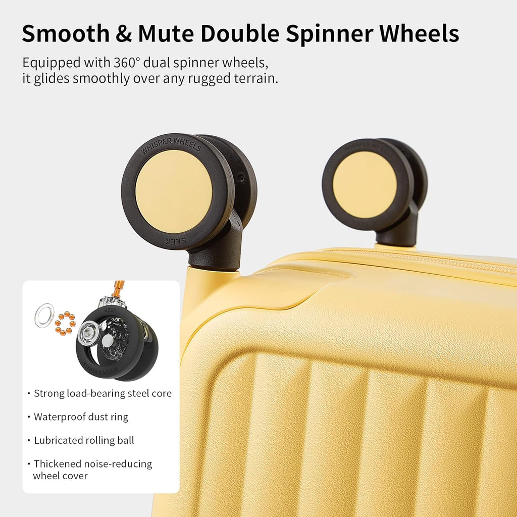 Spacious Hard Shell Suitcase with 8 Spinner Wheels – Smooth-Gliding Travel Luggage for Holidays and Business Trips
