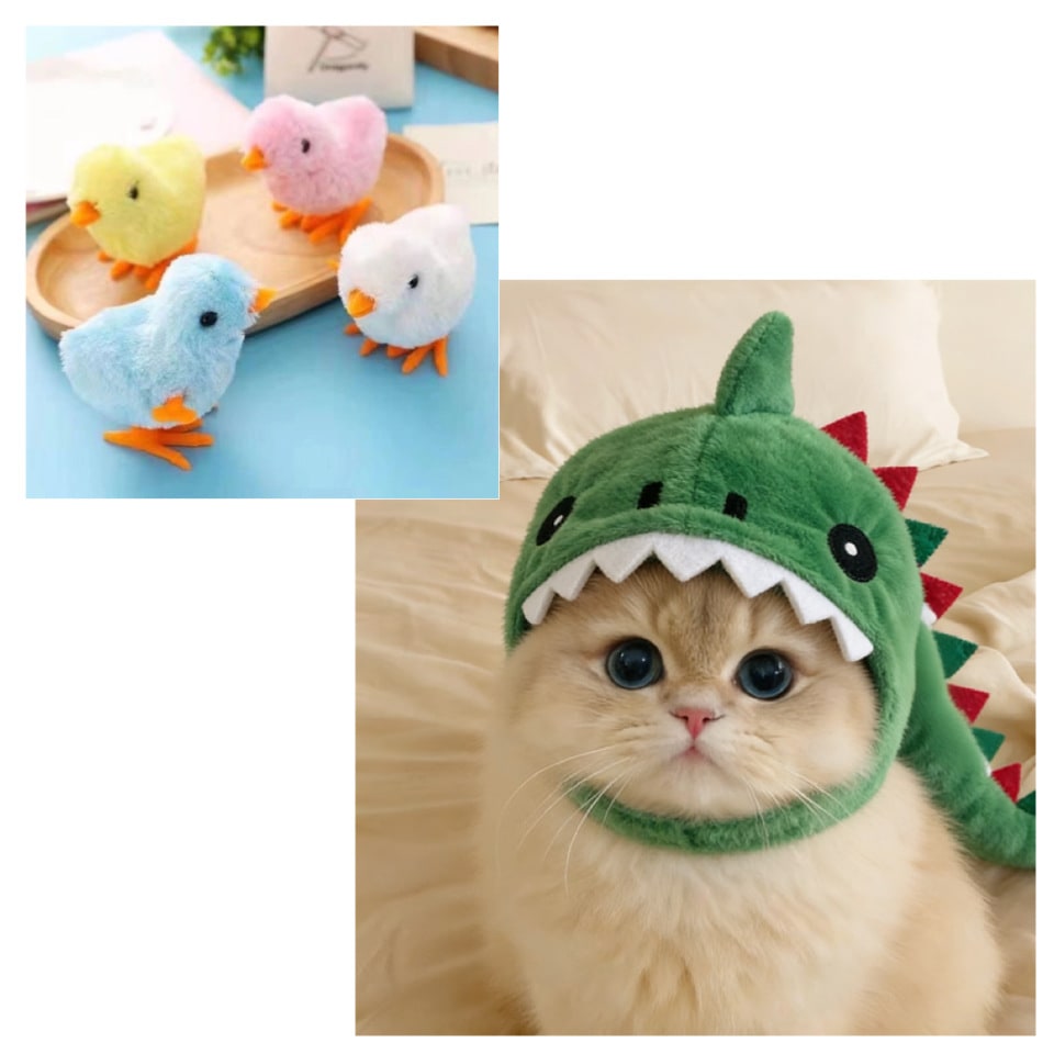 Cat Hat Costume Black Halloween Outfit with Plush Dinosaur Design Chin Strap Woman - Image 5