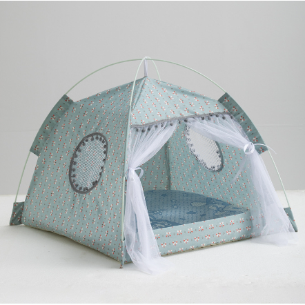 Cat Tent Bed with Cave Window Enclosed Portable Pet House with Removable Padded Mat Outdoor - Image 3