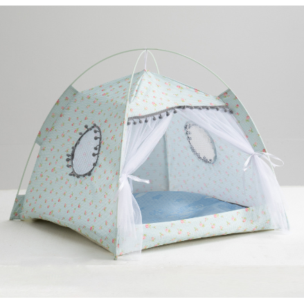 Cat Tent Bed with Cave Window Enclosed Portable Pet House with Removable Padded Mat Outdoor - Image 9