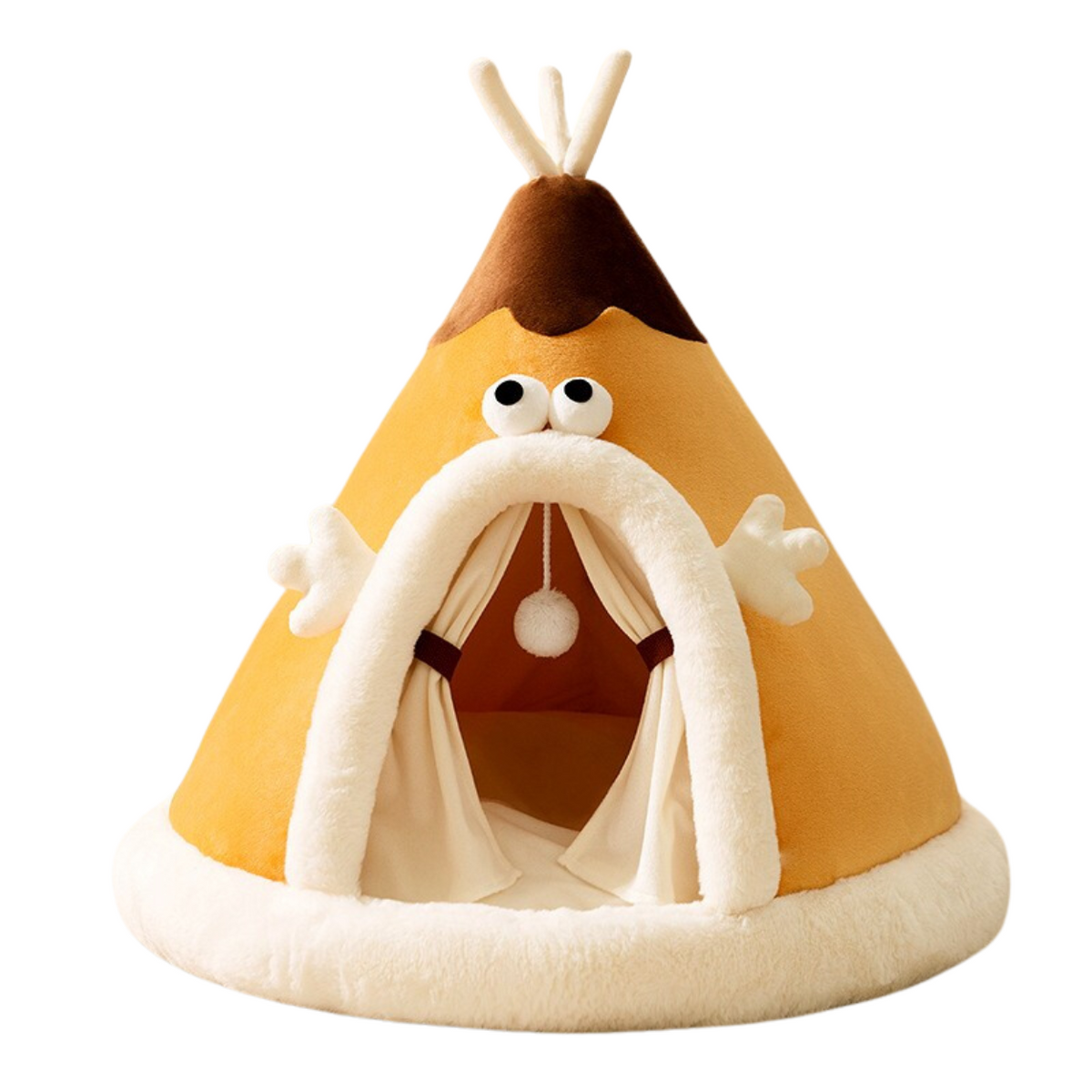 Cat Tent Bed with Heated Cave Design Enclosed Fleece Cushion and Hanging Toy Window - Image 2