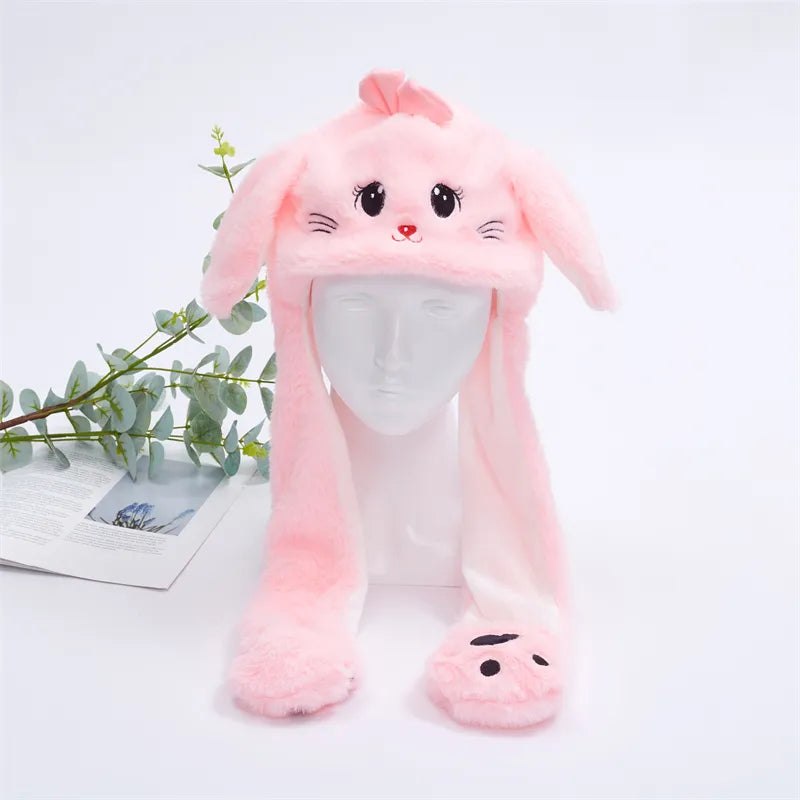 Interactive Bunny Ears Hat for Kids and Adults – Cute Plush Hat with Moving Ears for Play, Costumes and Gifts