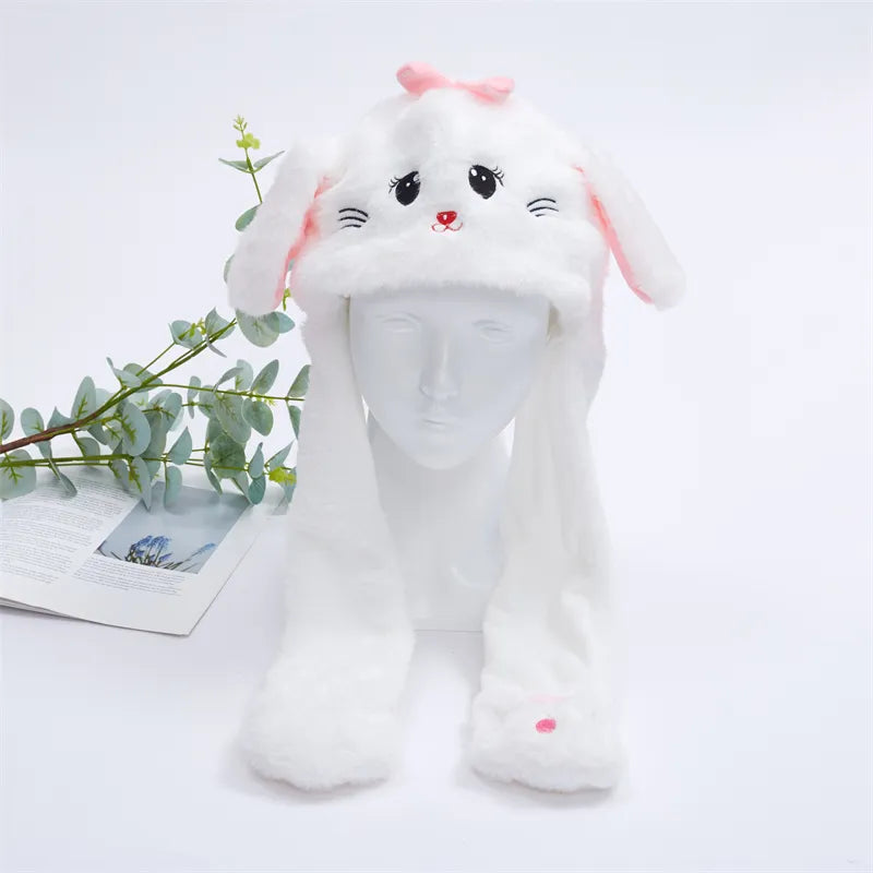Interactive Bunny Ears Hat for Kids and Adults – Cute Plush Hat with Moving Ears for Play, Costumes and Gifts