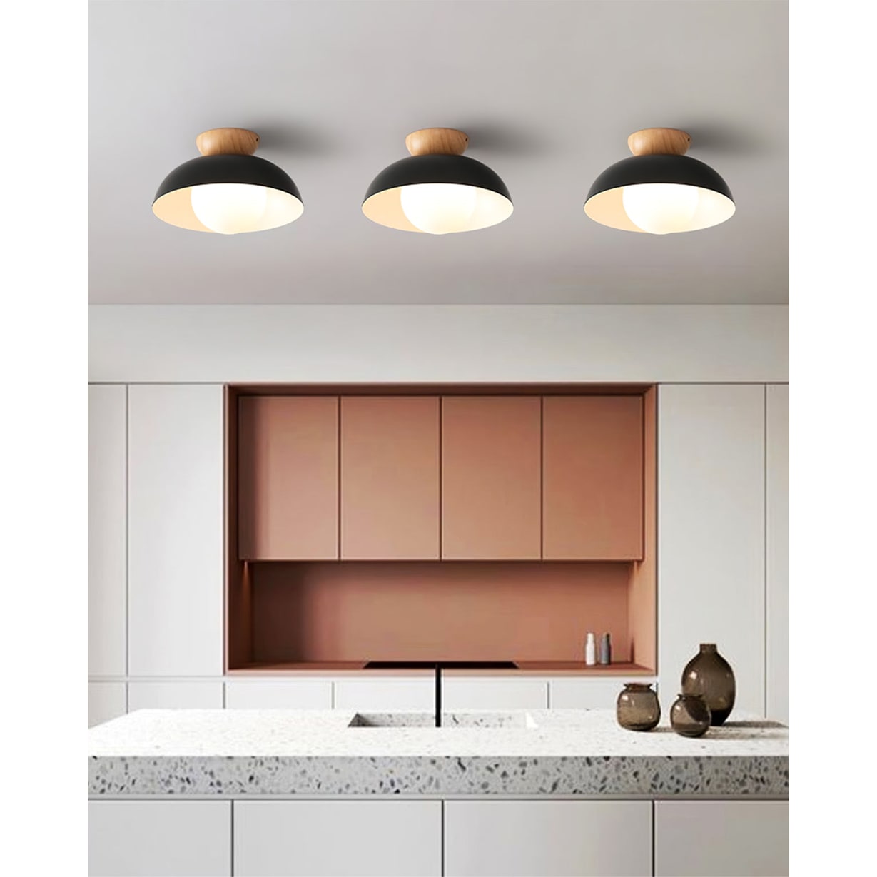 Ceiling Lamp LED 2 Layer Wood Acrylic Light - Image 10
