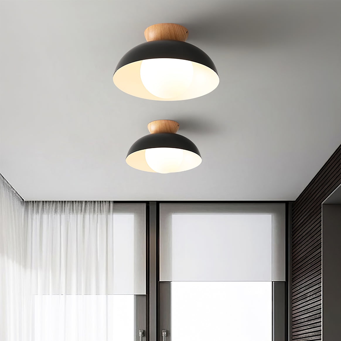 Ceiling Lamp LED 2 Layer Wood Acrylic Light - Image 11