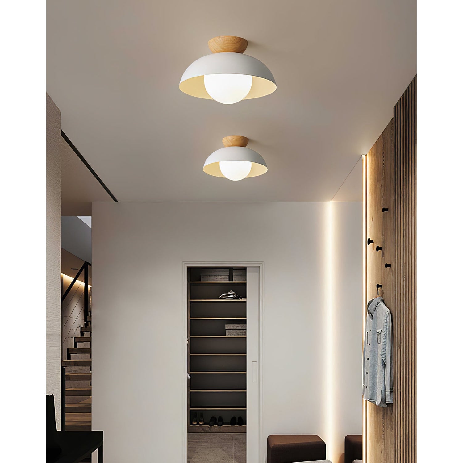 Ceiling Lamp LED 2 Layer Wood Acrylic Light - Image 6