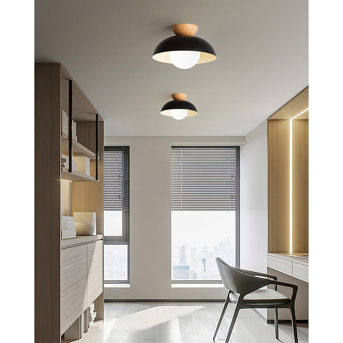 Ceiling Lamp LED 2 Layer Wood Acrylic Light - Image 7