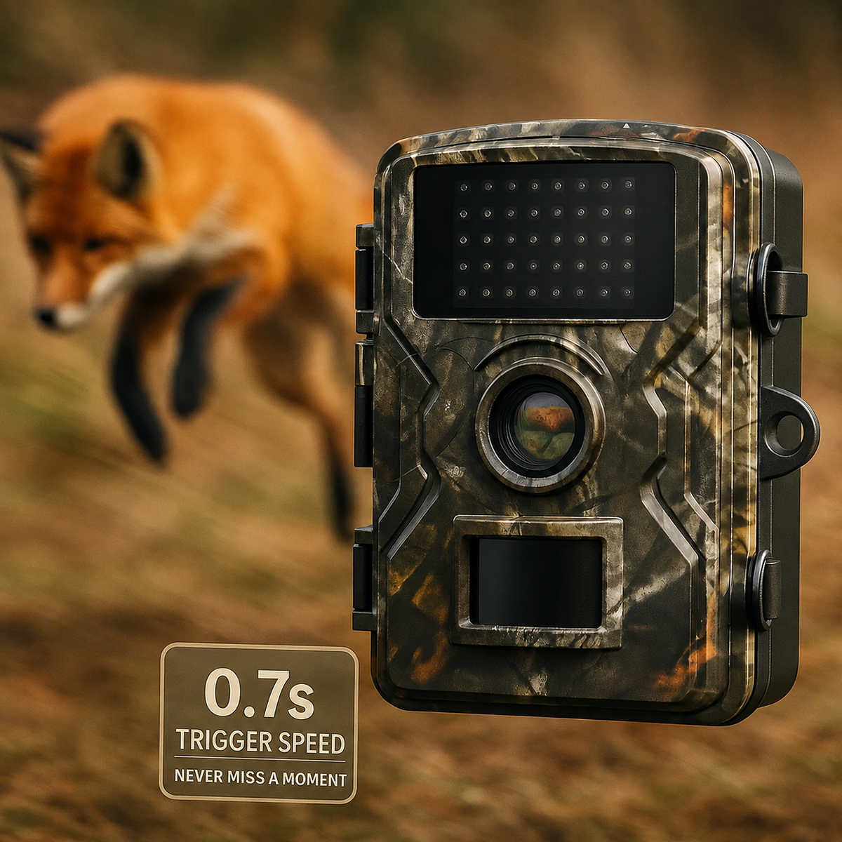 Cell Trail Camera with Night Vision Waterproof Camouflage Housing and Sd Card Slot - Image 1