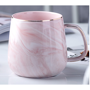 Ceramic Coffee Mug with Marble Pattern and Gold Rim Cup - Image 6