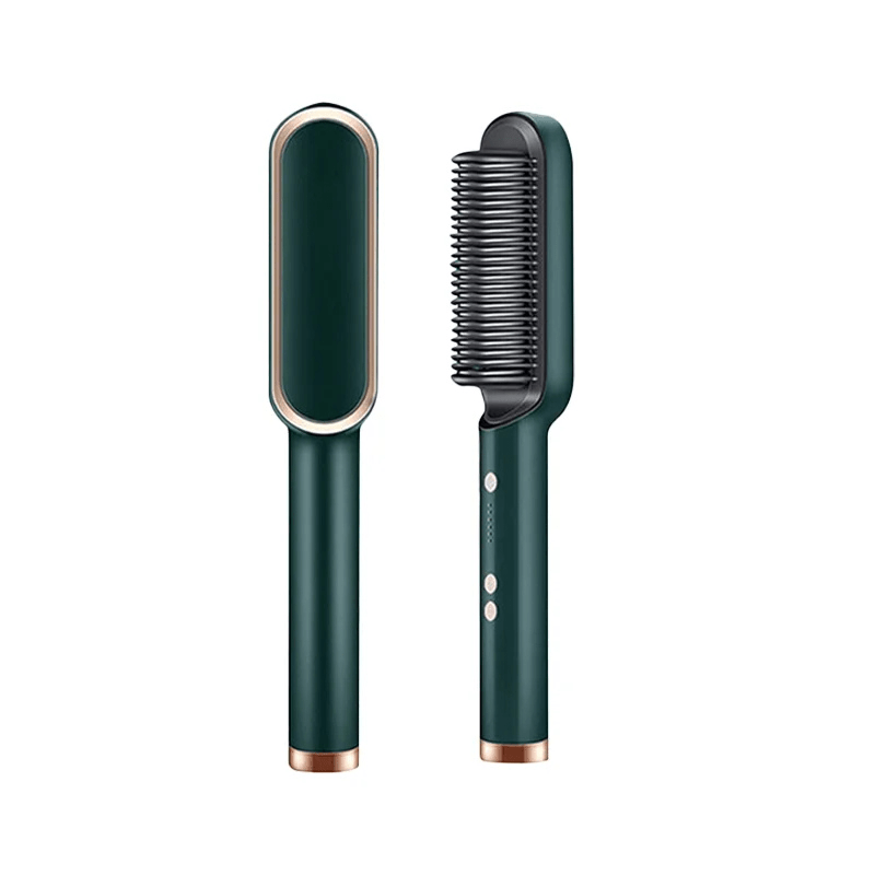 Ceramic Hair Straightener Brush Professional Anti-Burn Heated Comb Teeth LED Adjustable Temperature - Image 5