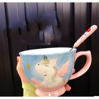 Ceramic Soup Mug and Coffee Set with Handle Large Microwave Safe Oatmeal with Spoon - Image 6
