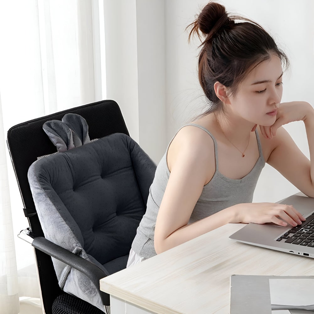 Chair Cushion Office Tufted Seat Velvet Plush Back Support Wings - Image 1