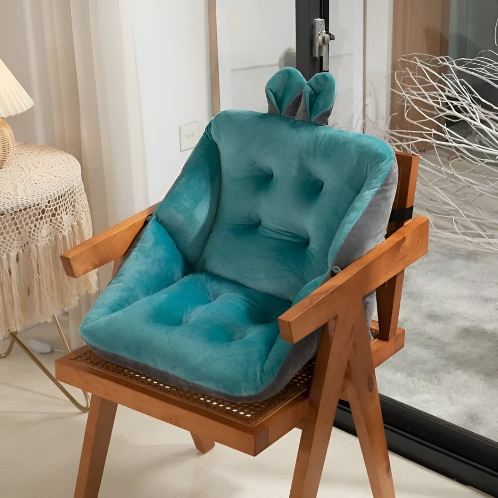 Chair Cushion Office Tufted Seat Velvet Plush Back Support Wings - Image 10