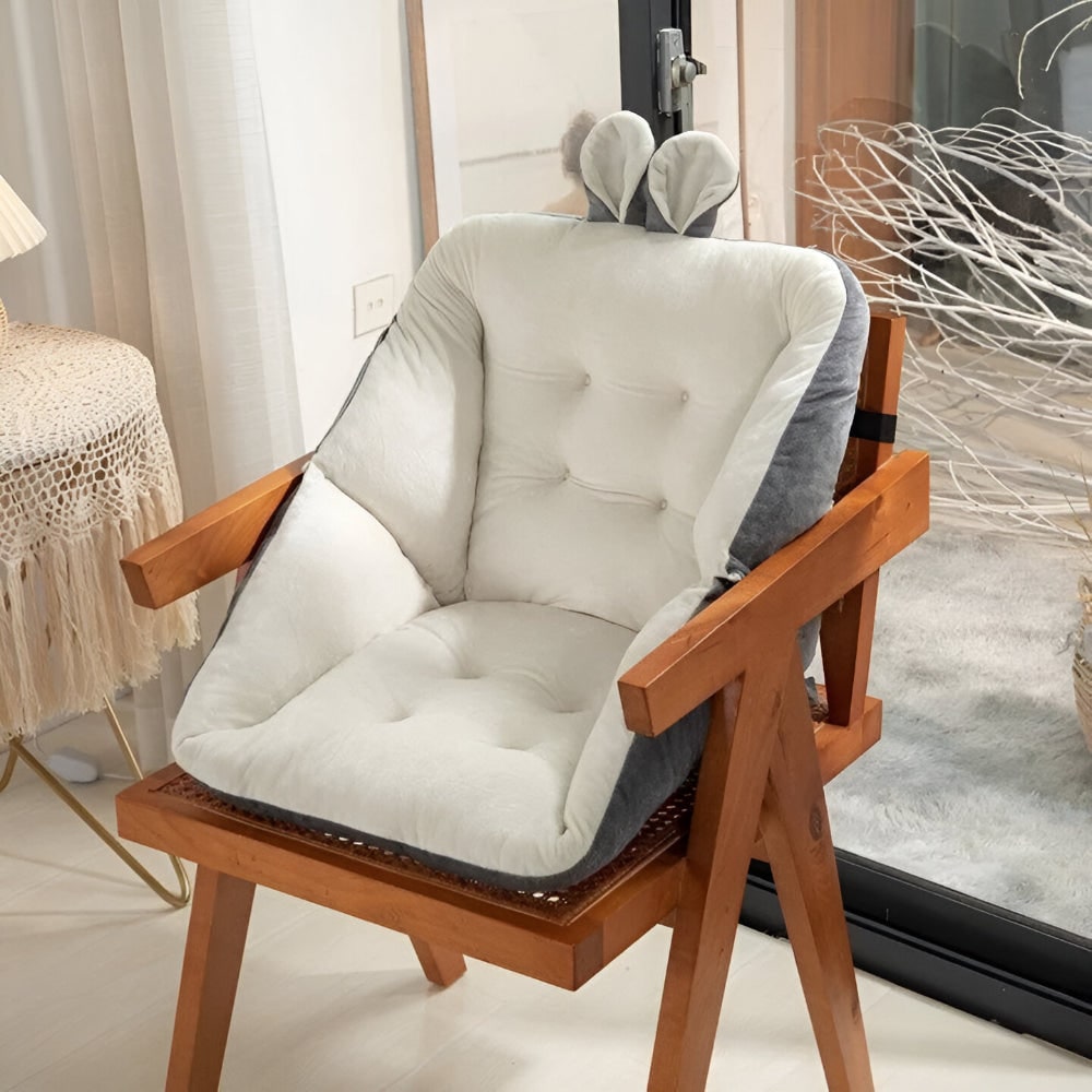 Chair Cushion Office Tufted Seat Velvet Plush Back Support Wings - Image 11